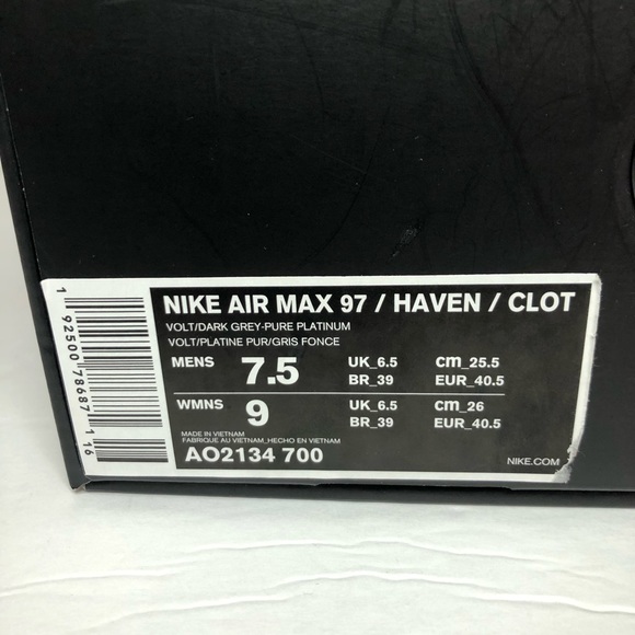Nike Air Max 97/Haven/Clot - Picture 11 of 11